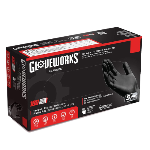 Black Nitrile Gloves (Box of 100) - Kansas Grip