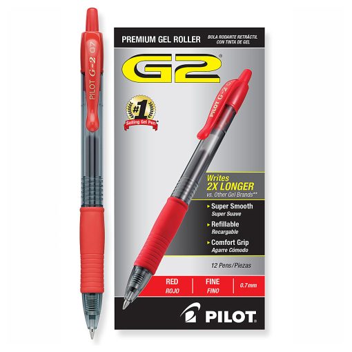 Pilot G2 Pens - Red (12 Pack)