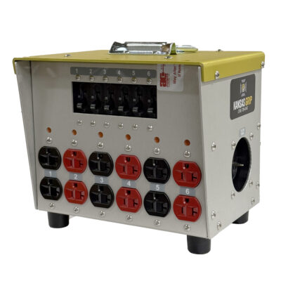 AC Power Distrobution Lunchbox - 50A 125/250V Twistlock In/Thru to 6x Edison Duplex